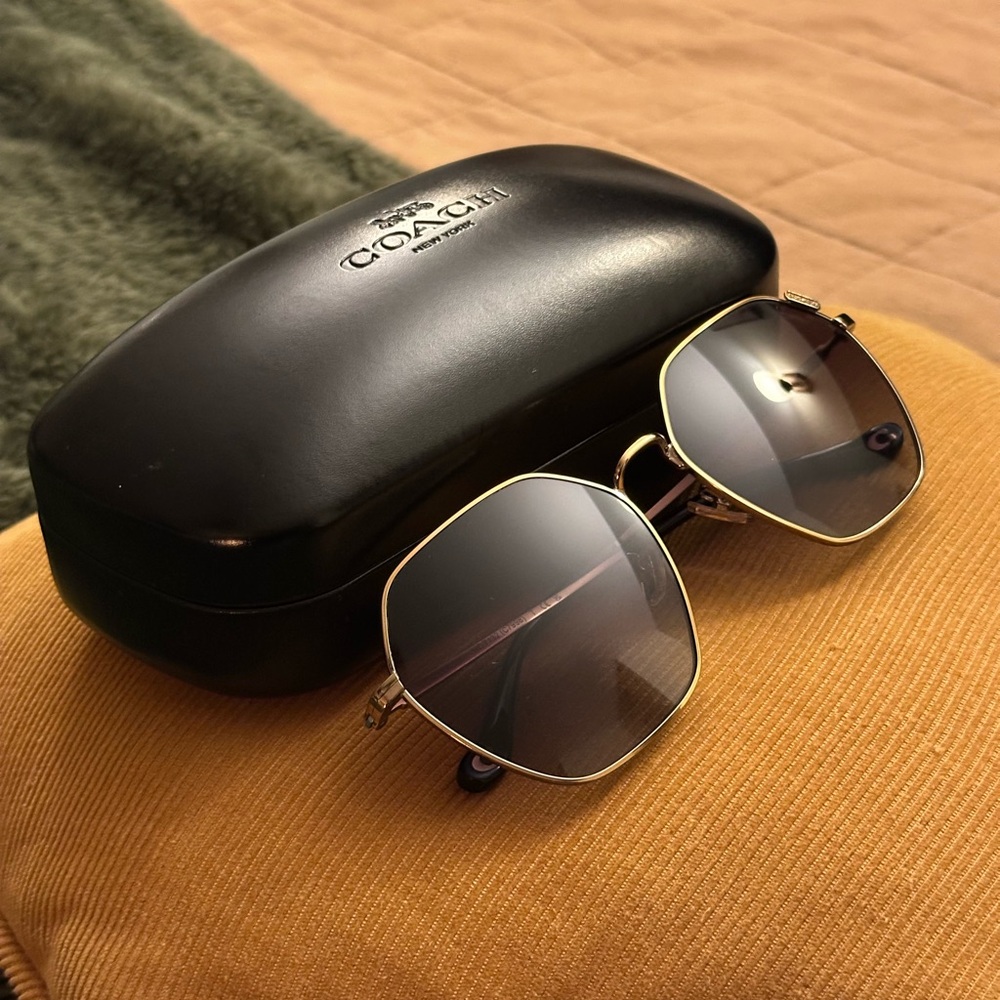 Coach Gold Frame Sunglasses with Black Case